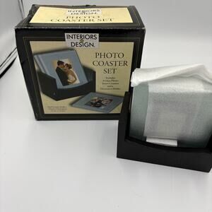 New In Box Set 4 Photo Coasters 2 x 3 Picture NIB